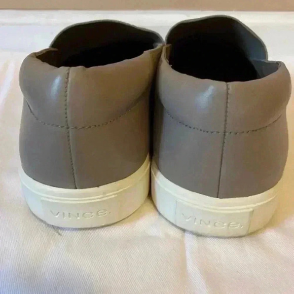 VINCE Corbin Taupe Leather Slip On Sneakers - Picture 5 of 8